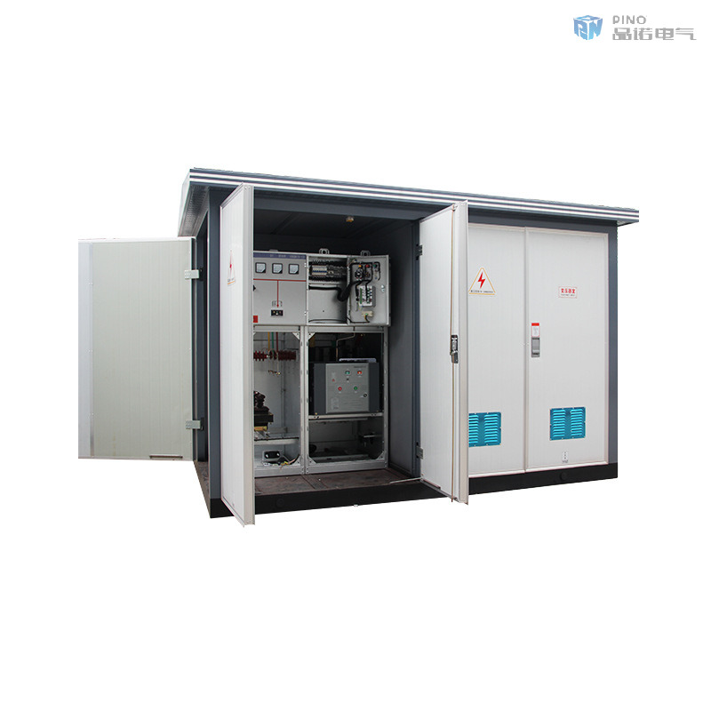 Modular substation building architecture and pre-installed components